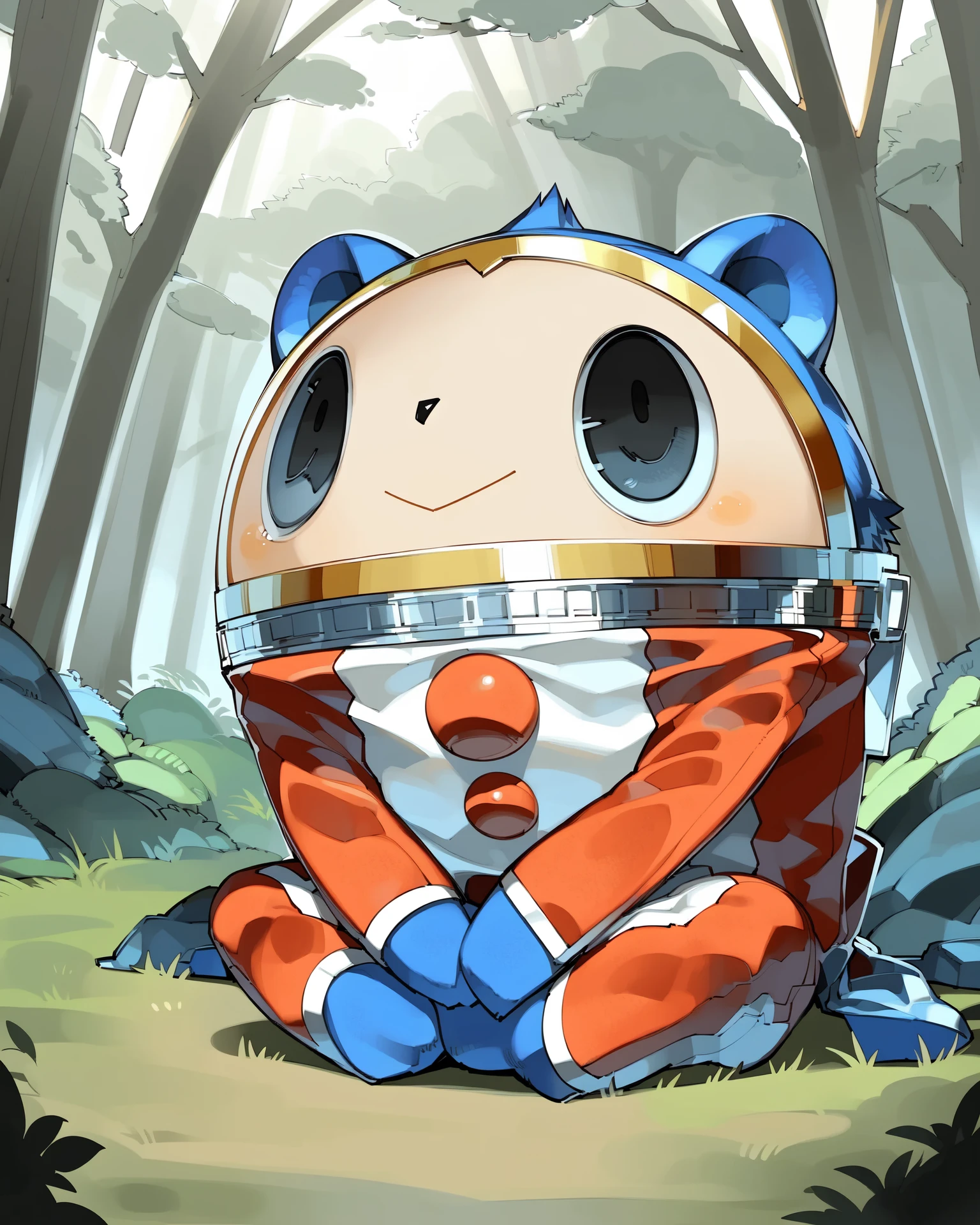 <lora:PS_Teddie_a1_1_VPred:1>,<lora:fluffyrock-quality-tags-v4.rc11.5:0.5>,
(best quality, good quality:1.4),psnateddie,solo,hi res,
detailed background,by kame 3,
black eyes,forest,sitting,:D,hands on ground,hands between legs,