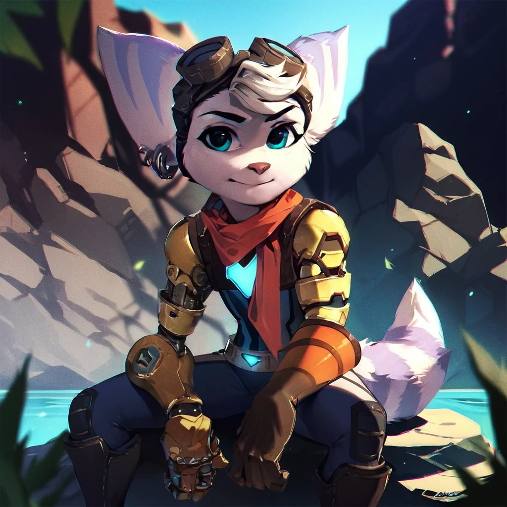 score_9, score_8_up, score_7_up, score_6_up, score_5_up, score_4_up, rivet, anthro, sitting on a rock, <lora:rivet_prodigy_v2-000060:1>