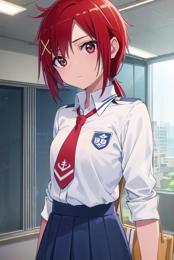 akanehino, <lora:akane hino s1-lora-nochekaiser:1>,
akane hino, short hair, hair ornament, (red eyes:1.3), ponytail, red hair, hair clip, x hair ornament,
BREAK skirt, school uniform, necktie, sweater, sleeves rolled up, clothes around waist, sweater around waist, nanairogaoka middle school uniform,
BREAK indoors, classroom, school,
BREAK looking at viewer, (cowboy shot:1.5),
BREAK <lyco:GoodHands-beta2:1>, (masterpiece:1.2), best quality, high resolution, unity 8k wallpaper, (illustration:0.8), (beautiful detailed eyes:1.6), extremely detailed face, perfect lighting, extremely detailed CG, (perfect hands, perfect anatomy),