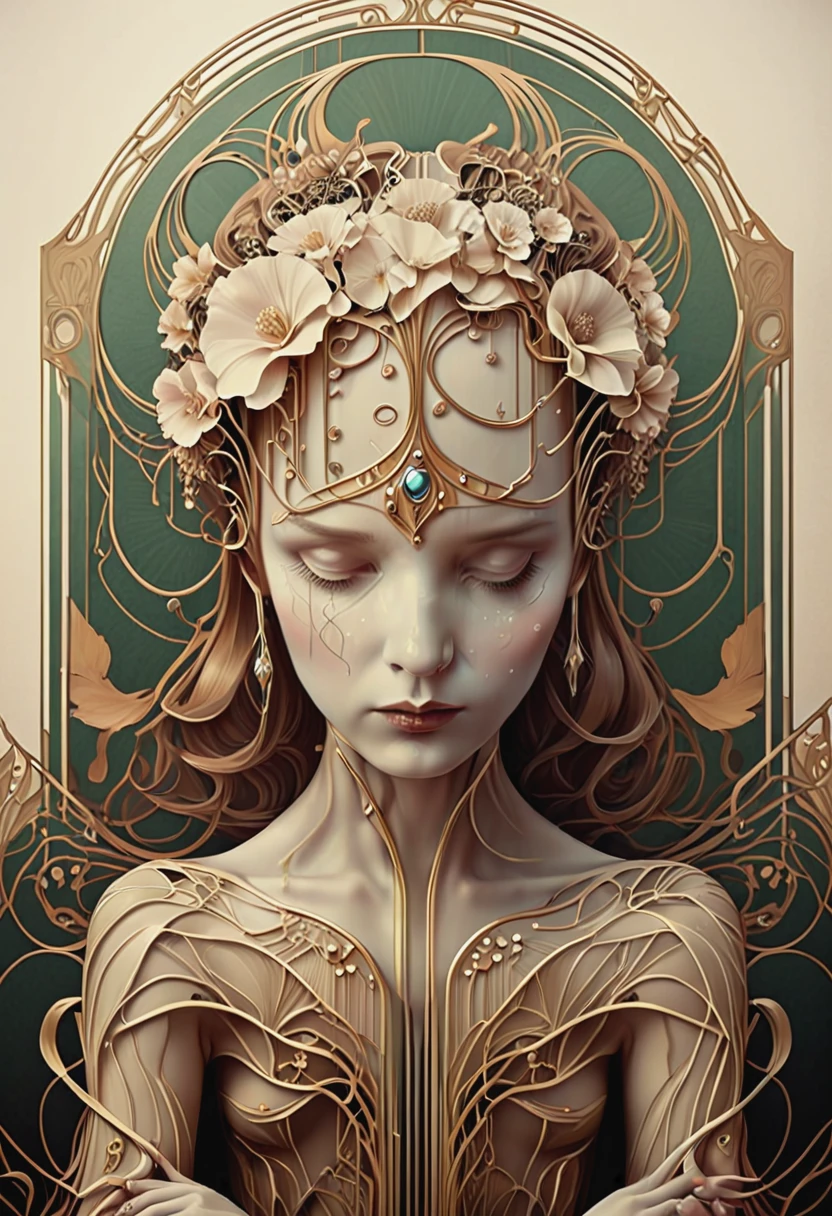 decorative cybersad art nouveau lady