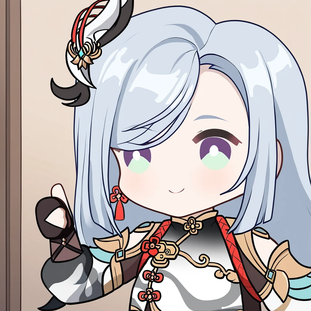 <lora:xl_aprob_(meme) :1>,smile,chibi,bright pupils,thumbs up,blush,shenhe \(genshin impact\),, masterpiece, best quality,