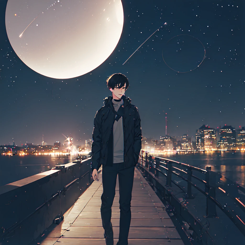 Euishin, a boy walking in the night sky, <lora:Euishin3_fuwafuwa_constant:1>