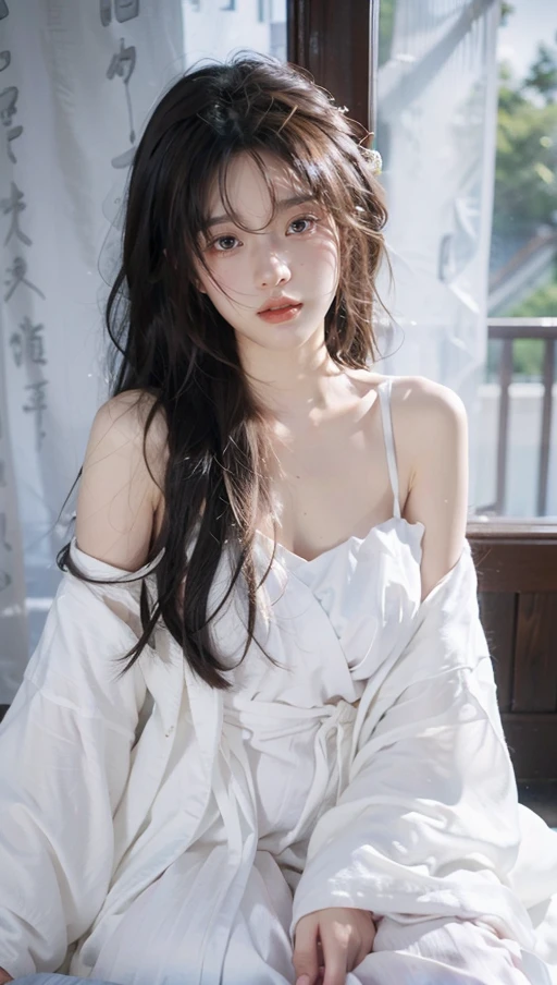 Best Picture Quality， tmasterpiece，Full body photo， 超高分辨率， （fidelity：1.4）， photore， 1 rapariga，[（grieves）]，white  shirt， dimly lit， darkly， be desperate， pitying， cute little， cinematic ligh， tears， tear drop， （）， （wetclothes：1.4）， exposed bare shoulders， Real rain， Wet hair,..