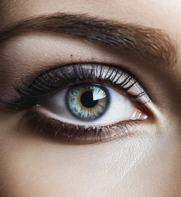 dark shot, high detailed photo of woman eye, perfect eye