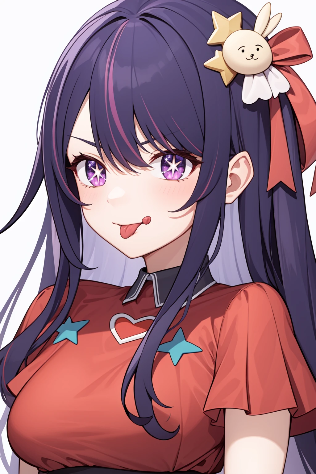 <lora:æéç±:1>, xingyeai,long hair,purple hair,star \(symbol\),idol,virtual youtuber,tongue,, 1girl,
,  (masterpiece,best quality:1.2),absurdres