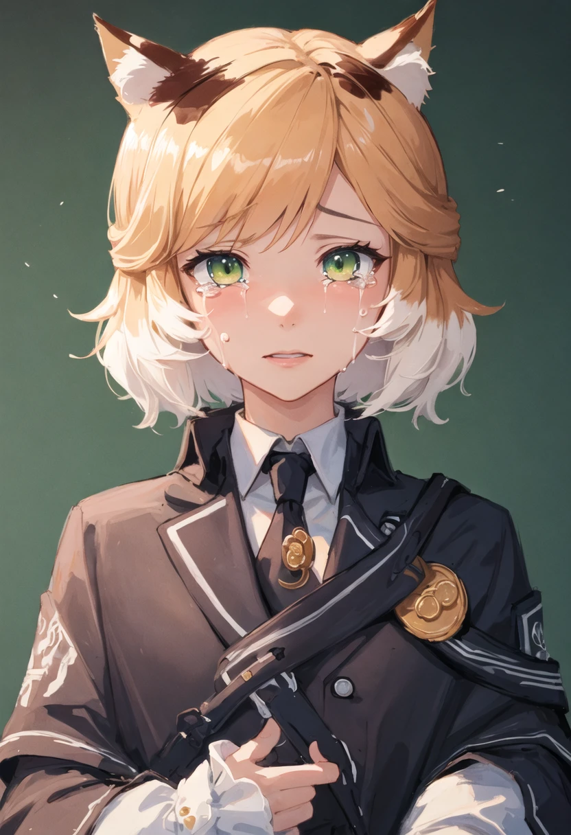 best quality, masterpiece, highres, solo, {mousse_arknights:0.90}, crying, sobbing, tears, portrait, looking at viewer