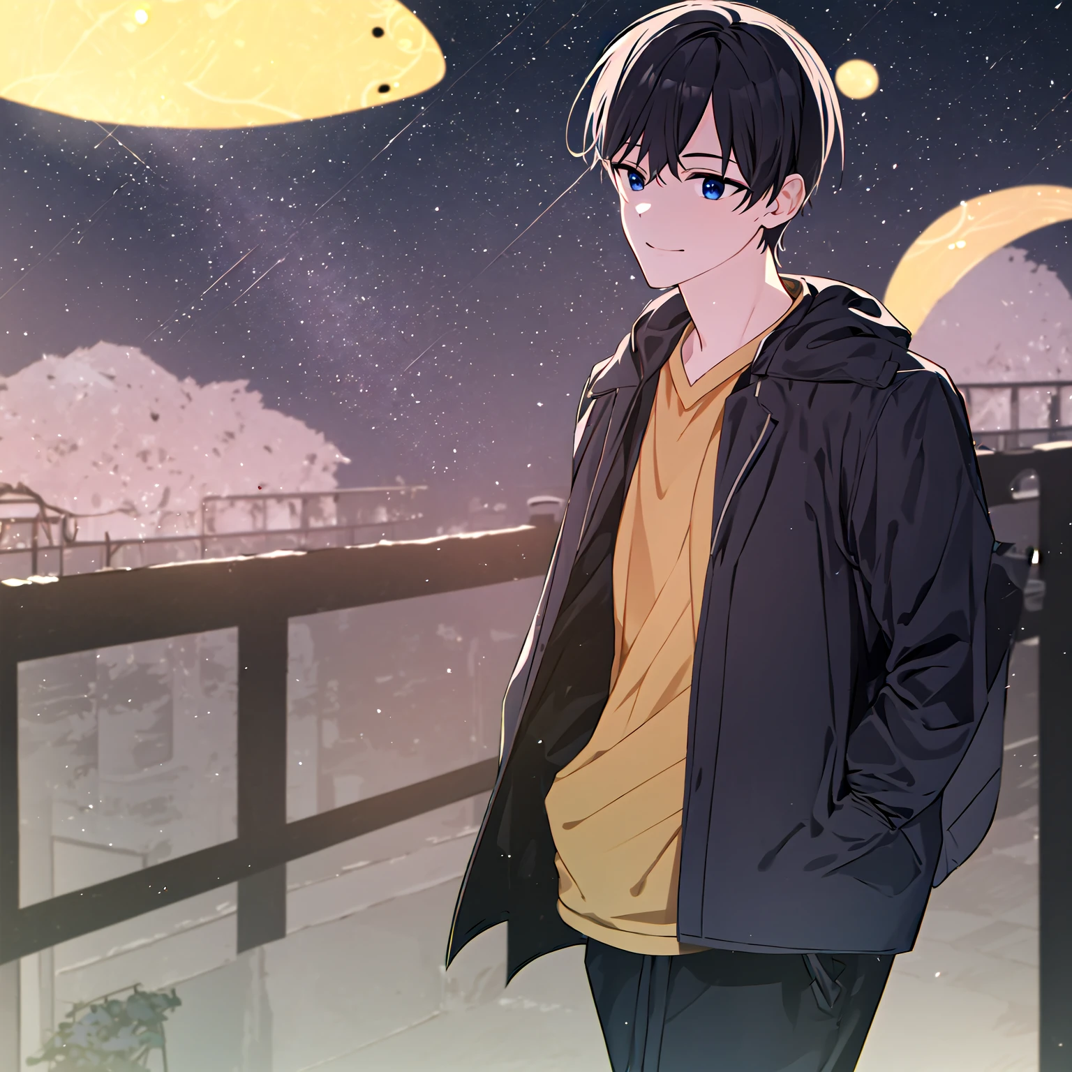 Euishin, a boy walking in the night sky, <lora:Euishin3_fuwafuwa_constant:1>