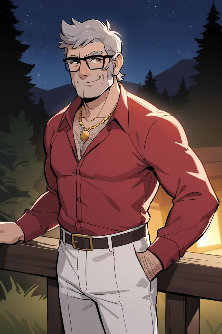 Comic drawing of a skinny old asian man, medium shot, short pants, topless, summer day, happy, pool background, epic, cinematic, sharp, details, HD, HDR, 8K, best quality, best resolution, maximalist, masterpiece, rough lines, by pencil and ink, crosshatching, colorful
