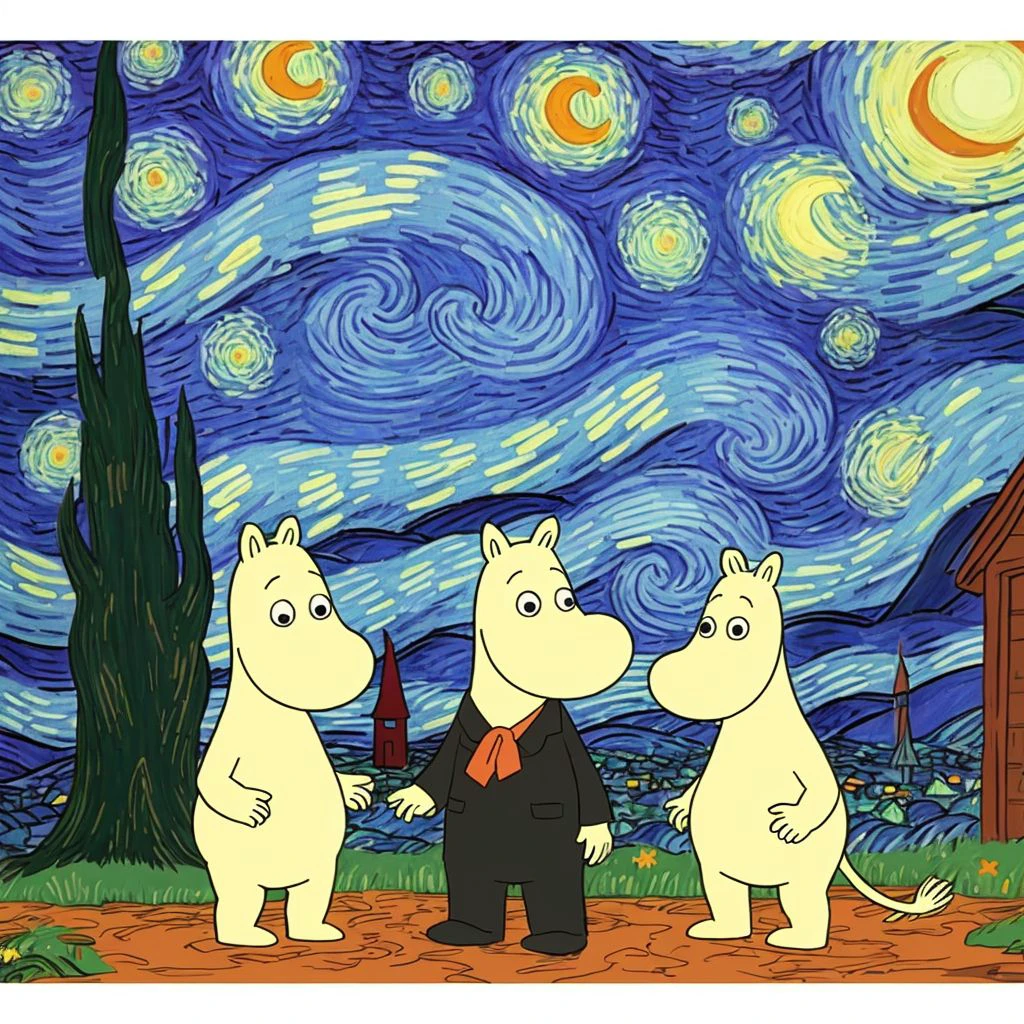 The Starry Night Moomin <lora:SD15-Moomin-LoRA:0.8>