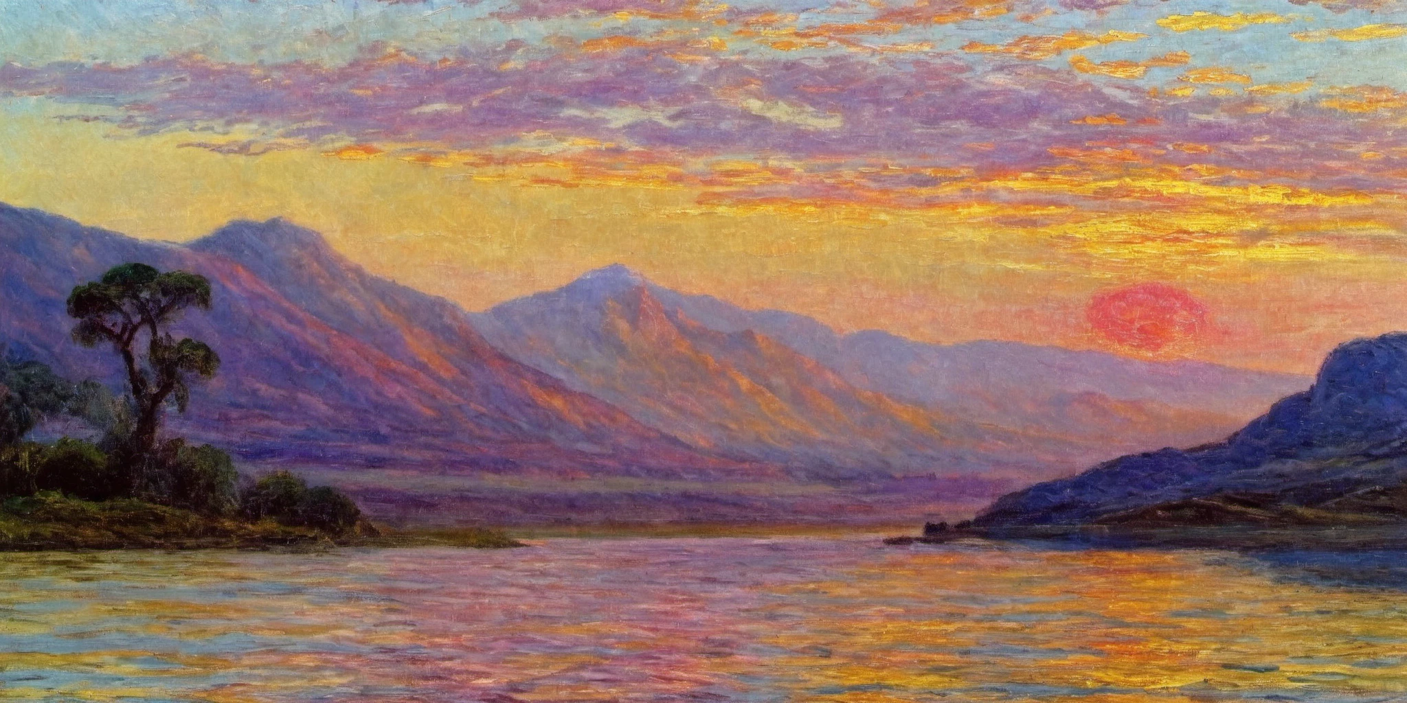 The glorious sunset fades into the mountains, and the mighty Yellow River rolls into the endless ocean. in the style of {Monet:Matisse:0.5}.
<lora:ClassipeintXL1.9:1>