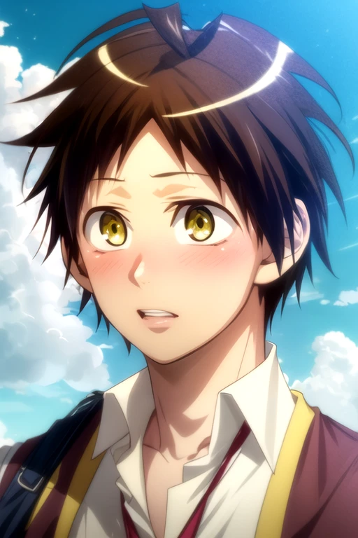 (best quality:1.1), (masterpiece:1.4), photorealistic, , , depth of field, anime coloring, , 1boy, solo, male focus, <lora:asahi_kuromine:0.94>, asahi_kuromine, brown hair, yellow eyes, , , , High resolution