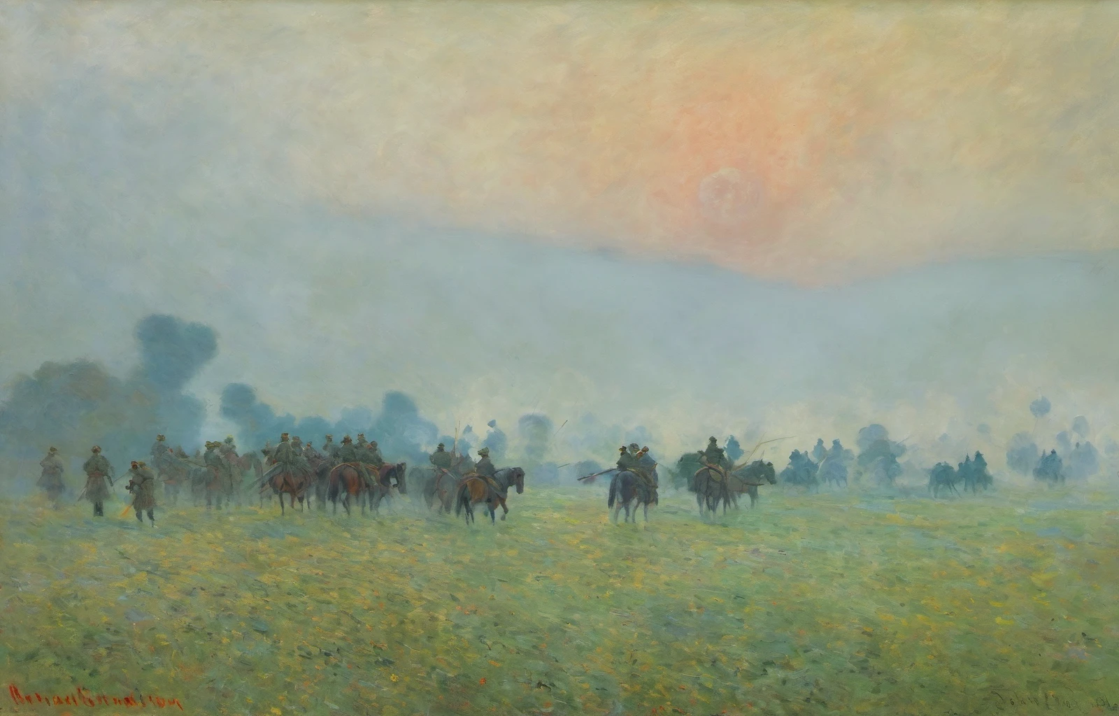 Jules Verne's character Michel Strogoff riding a horse in Siberian landscape