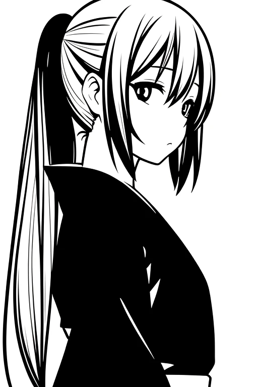 line art drawing 1girl, kimono, upper body, from side, eyes on viewer, colorless, lineart, black and white, 2d, anime, (simple background,pure white background), . professional, sleek, modern, minimalist, graphic, line art, vector graphics, <lora:linelogo:0.3>, <lora:lcm_1.5:1>