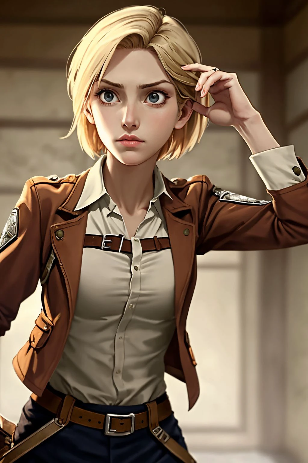 annie leonhart, shingeki no kyojin,, , masterpiece, (best quality:1.2), [:intricate details:0.2],