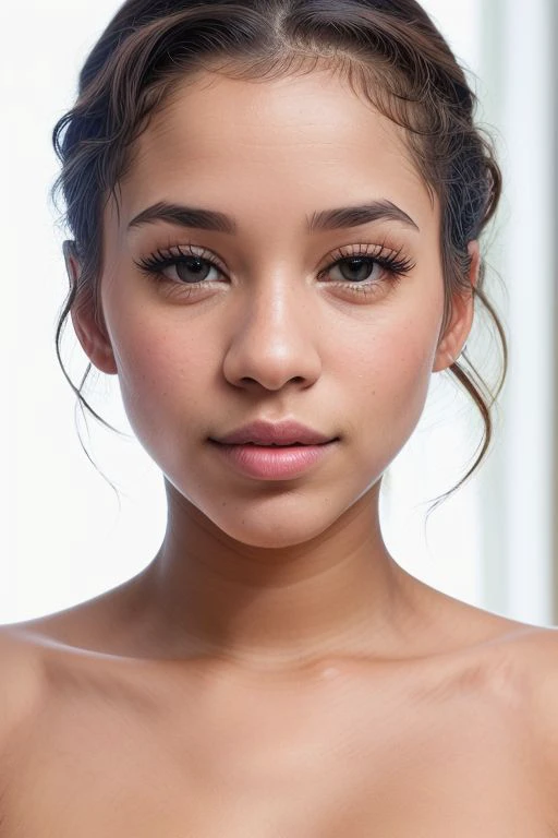 Merger_lakiki_loventes
(headshot:1.1) portrait on a bright white background, (headshot:1.2), face focus, intricate (beautiful eyes:1.2), (wide open eyes:1.1), Big eyes,  clean photo, side lighting, low contrast, low saturation,
bokeh, f1.4, 40mm, photorealistic, raw, 8k, textured skin, skin pores, intricate details  <lora:epi_noiseoffset2:1>, epiCRealism