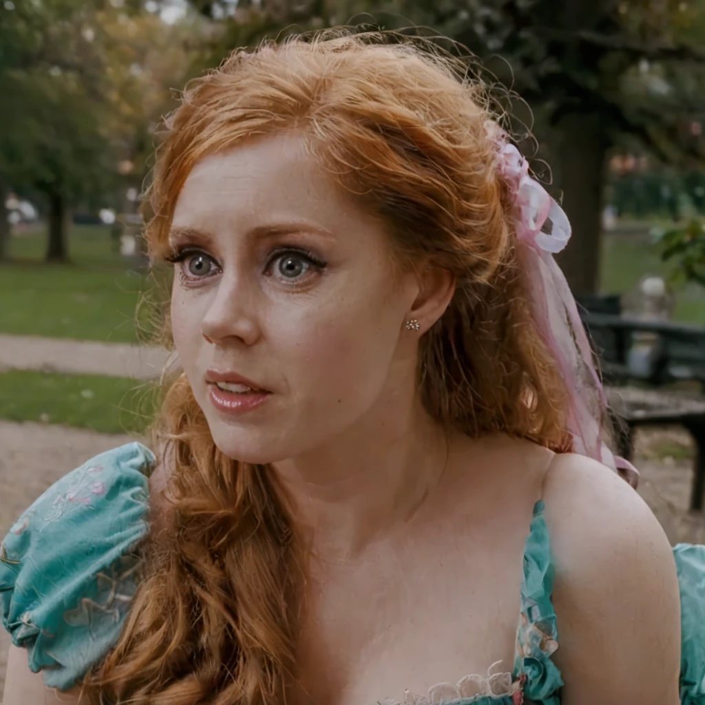 amyadams sitting at a park, close up <lora:amyadams:1>