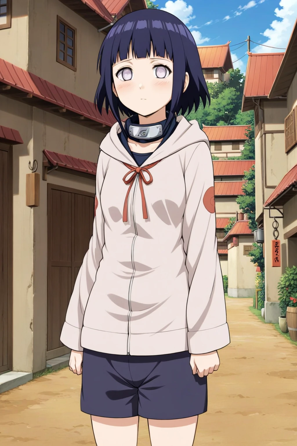 child Hinata, arms behind back, hidden leaf village