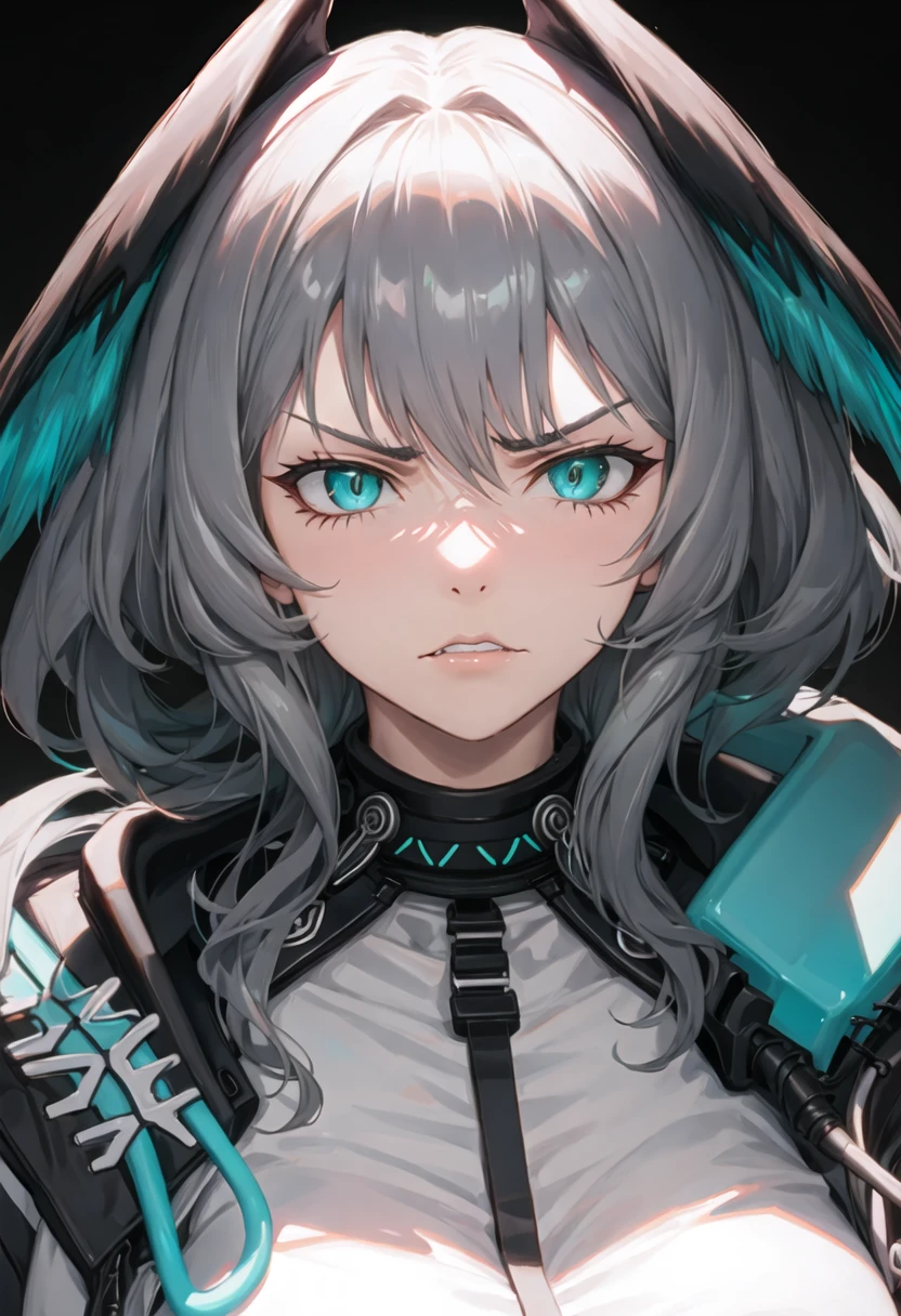 best quality, masterpiece, highres, solo, {ho_olheyak_arknights:0.90}, angry, annoyed, portrait, looking at viewer