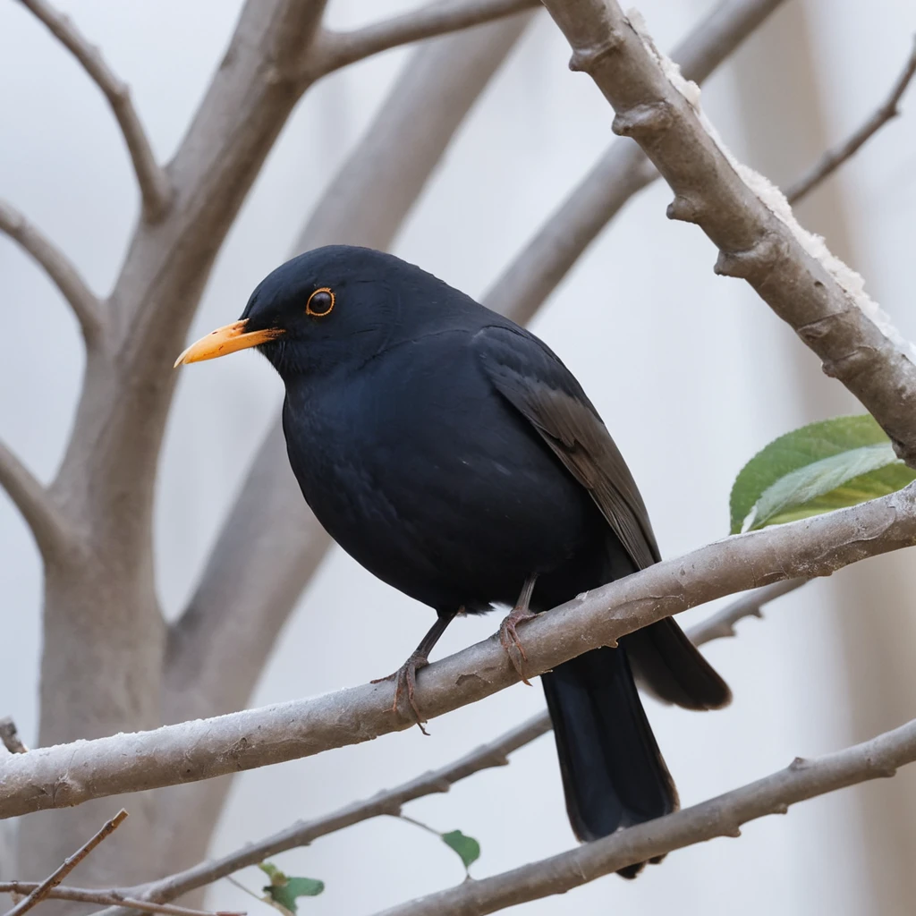eurasian blackbird,turdus merula,best quality, high quality, highres, masterpiece,bird, <lora:eurasian blackbird SDXL-000002:1>
