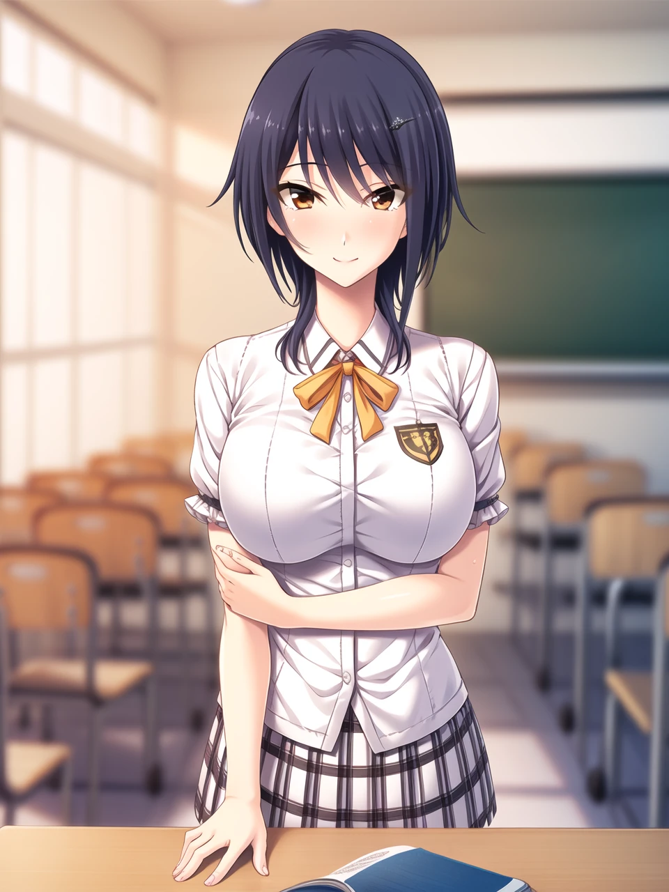 One boy, One woman, blush, Open your mouth, Heterosexual, Short Hair, Sweat, Black Hair, Surrounded by multiple men, small breasts, eye highlights, black eyes, detailed eyes, bunny girl, serving, smiling, coffee shop, sexual harassment, embarrassing, nude tie