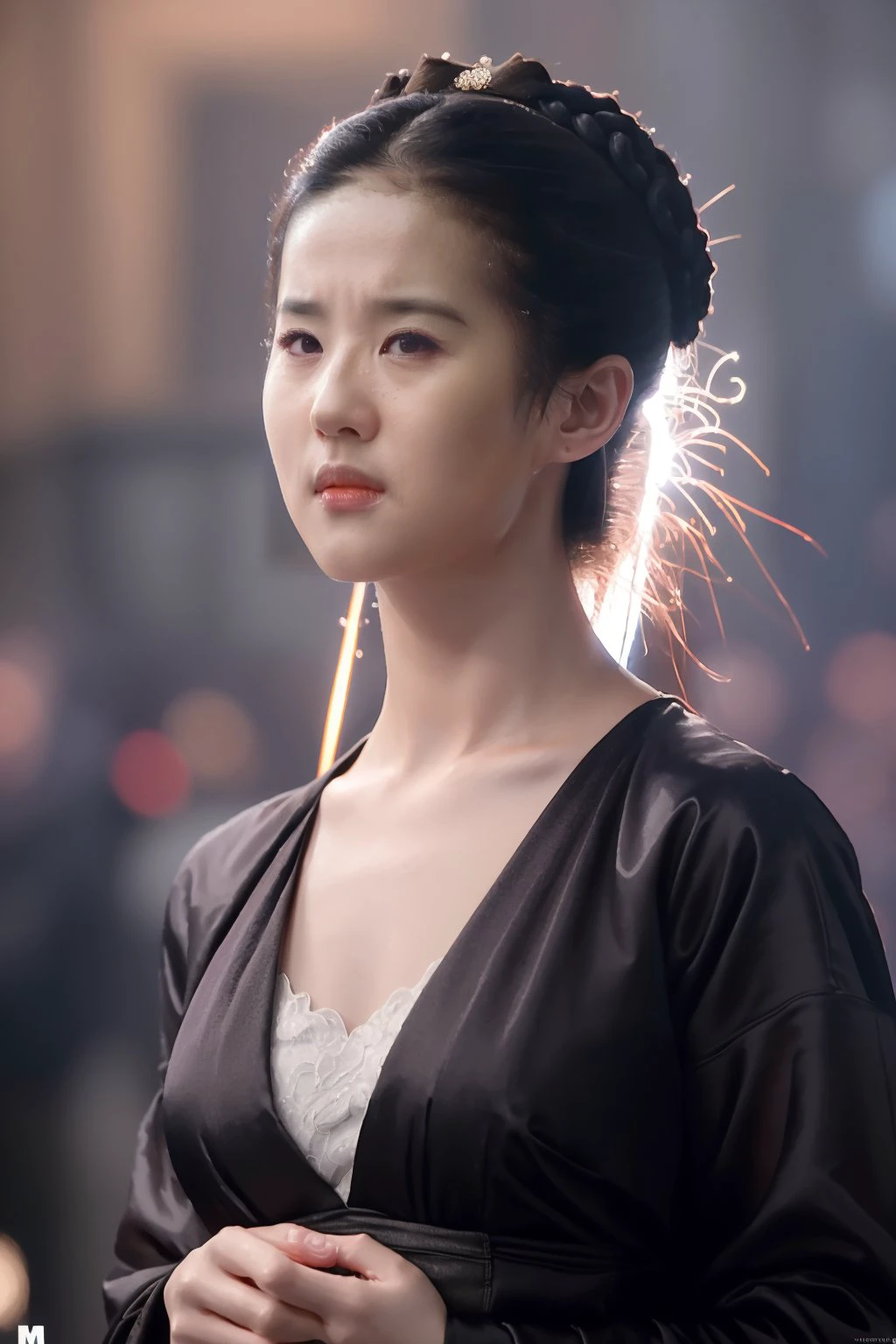 liuyifei,masterpiece, professional photography, photorealistic, detailed clothing, hyperrealistic, artstation,, highly detailed, sharp focus,stunningly beautiful, dystopian,, trending on artstation, oil painting, ambient lighting, 4k, hd, (3m:1.22) <lora:liuyifei_dragon_mj7_3:0.6>