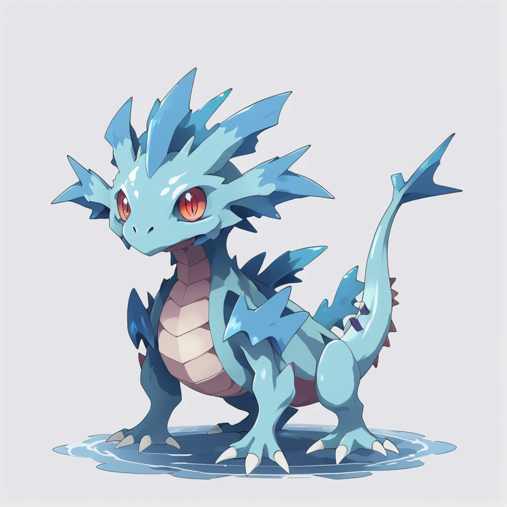 pygmy chatterderg, Dragon/Water type, simple background<lora:EnvyMonXL03a_FinalForm:1>