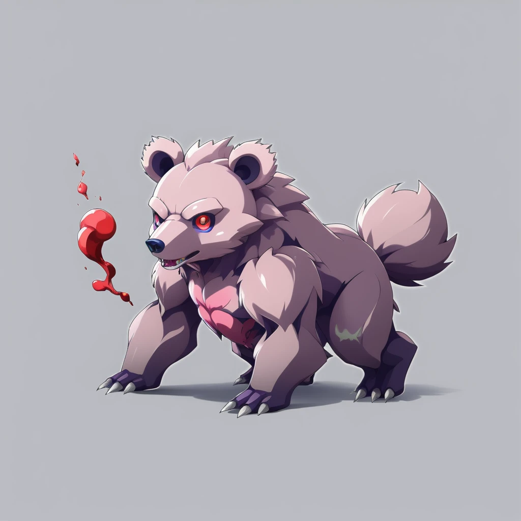 a bear, Poison type, simple background<lora:EnvyMonXL02_MiddleForm:1>