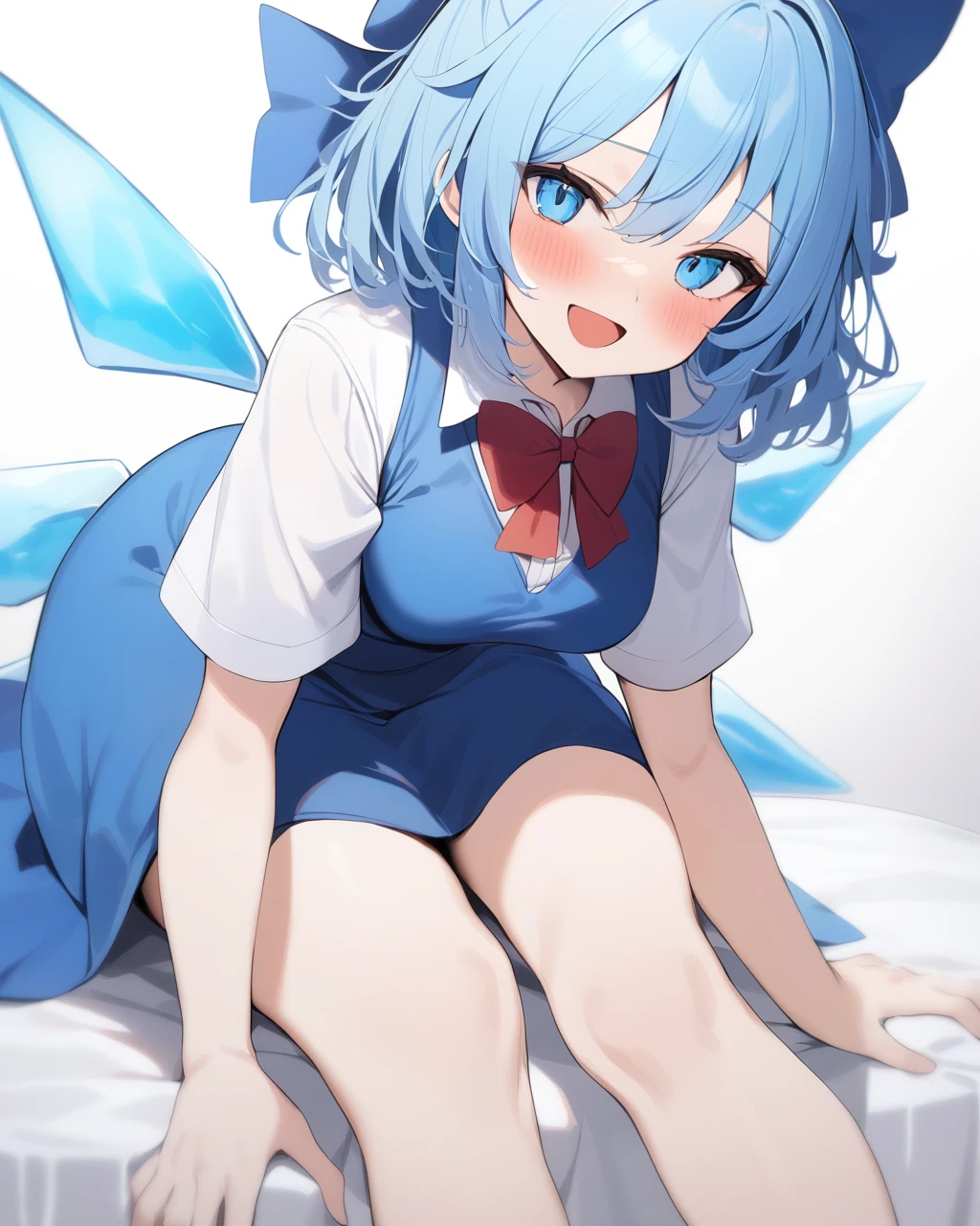 (((Little girls,))) (((children,))) lolicon bodies,((Perfect body,))((Super beautiful,))((High quality,)), (sweaty,) (wet all over,) blush,saliva, steam,((((blue color magical girl costume)))),collar,nsfw,nipple,((Doggy style,)) (sex,)((back view,pov,Viewer's perspective)),open mouth,tongue out,pussy,Crying,tears,blue hair, blue eyes,((A large amount of semen is overflowing from the crotch)),The beautiful girl has her back turned and her butt sticking out,(man is grasping a girl's buttocks)