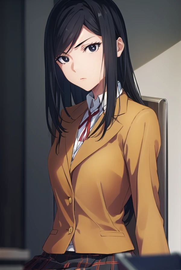 marikurihara, <lora:mari kurihara s1-lora-nochekaiser:1>,
mari kurihara, long hair, black hair, (black eyes:1.5),
BREAK skirt, school uniform, jacket, pantyhose, plaid, plaid skirt, blazer,
BREAK indoors, classroom, school,
BREAK looking at viewer, (cowboy shot:1.5),
BREAK <lyco:GoodHands-beta2:1>, (masterpiece:1.2), best quality, high resolution, unity 8k wallpaper, (illustration:0.8), (beautiful detailed eyes:1.6), extremely detailed face, perfect lighting, extremely detailed CG, (perfect hands, perfect anatomy),