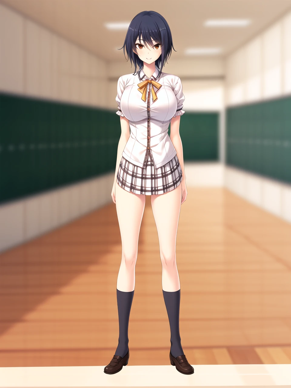 (((NSFW)))、((Masterpiece, Highest quality、Super detailed, Attention to detail))、Tabletop、girl、((high school girl、Black Hair、Short Hair、Slit eyes、Red Eyes、eight-headed body、Model-like style、Slender、School uniforms))、(White Shirt、Black Skirt、Black knee-high socks、Black Loafers)、Silver earringultiple silver accessories、Silver Ring、Silver Ring、bandギャル、(((Red electric guitar)))、(((liveハウス、live、band、Dim lighting、Standing and playing guitar)))、((live中、Playing the guitar、In front of the audience))、((No bra、No underwear))、(((Sweating a lot、Sweat dripping、Sweat vapor)))、(((Body odor)))、((Sweaty smell、Clothes get wet、Sweat stains))、((((Love juice overflows from the vagina))))、((Angle from below、I can see the vagina))、((Skirt flipped up))、smile