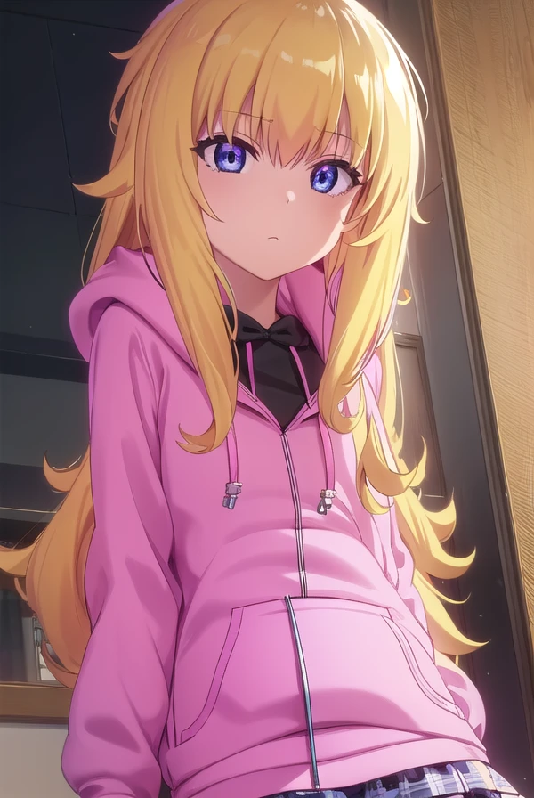 gabrieltenmawhite, <lora:gabriel tenma white s1-lora-nochekaiser:1>,
gabriel tenma white, long hair, blonde hair, (purple eyes:1.1), ahoge,
BREAK skirt, school uniform, jacket, shoes, socks, hood, plaid, hoodie, plaid skirt, black socks, (pink hoodie:1.5),
BREAK indoors, classroom,
BREAK looking at viewer, (cowboy shot:1.5),
BREAK <lyco:GoodHands-beta2:1>, (masterpiece:1.2), best quality, high resolution, unity 8k wallpaper, (illustration:0.8), (beautiful detailed eyes:1.6), extremely detailed face, perfect lighting, extremely detailed CG, (perfect hands, perfect anatomy),