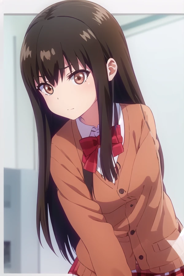 dropoutmachiko, <lora:dropout machiko s1-lora-nochekaiser:1>,
machiko, long hair, black hair, (brown eyes:1.5),
BREAK skirt, shirt, bow, school uniform, white shirt, pleated skirt, shoes, socks, bowtie, red bow, plaid, kneehighs, red skirt, plaid skirt, cardigan, black socks,
BREAK indoors, classroom,
BREAK looking at viewer, (cowboy shot:1.5),
BREAK <lyco:GoodHands-beta2:1>, (masterpiece:1.2), best quality, high resolution, unity 8k wallpaper, (illustration:0.8), (beautiful detailed eyes:1.6), extremely detailed face, perfect lighting, extremely detailed CG, (perfect hands, perfect anatomy),