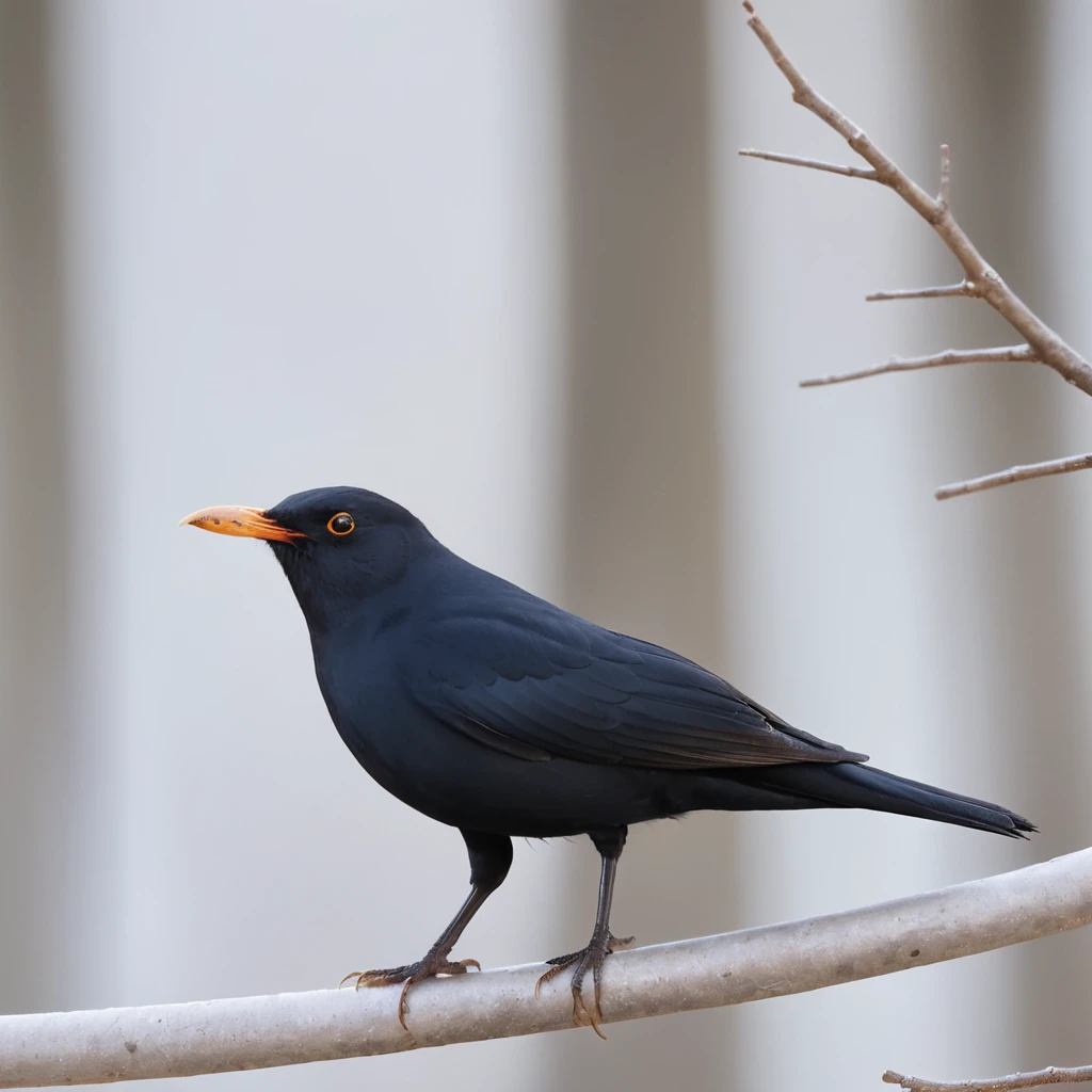 eurasian blackbird,turdus merula,best quality, high quality, highres, masterpiece,bird, <lora:eurasian blackbird SDXL-000002:1>