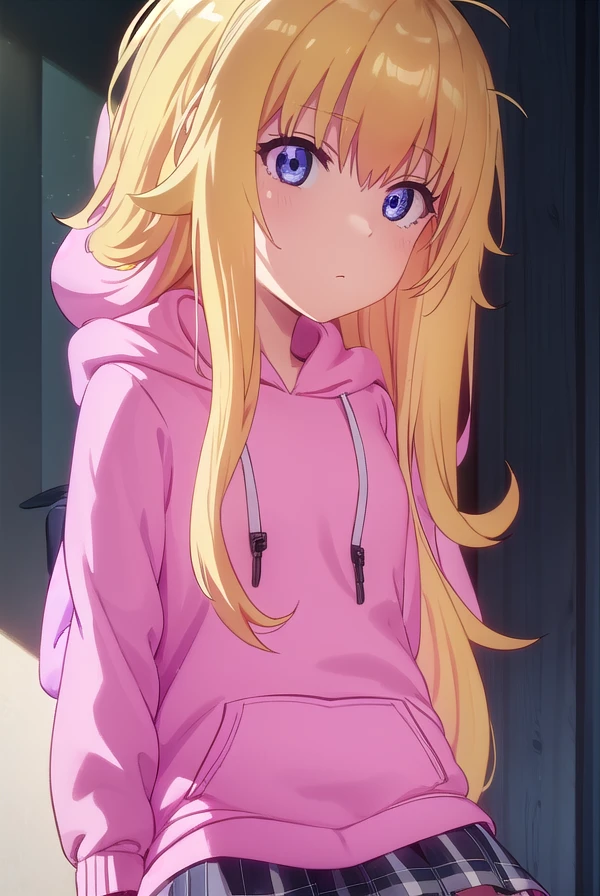 gabrieltenmawhite, <lora:gabriel tenma white s1-lora-nochekaiser:1>,
gabriel tenma white, long hair, blonde hair, (purple eyes:1.1), ahoge,
BREAK skirt, school uniform, jacket, shoes, socks, hood, plaid, hoodie, plaid skirt, black socks, (pink hoodie:1.5),
BREAK indoors, classroom,
BREAK looking at viewer, (cowboy shot:1.5),
BREAK <lyco:GoodHands-beta2:1>, (masterpiece:1.2), best quality, high resolution, unity 8k wallpaper, (illustration:0.8), (beautiful detailed eyes:1.6), extremely detailed face, perfect lighting, extremely detailed CG, (perfect hands, perfect anatomy),