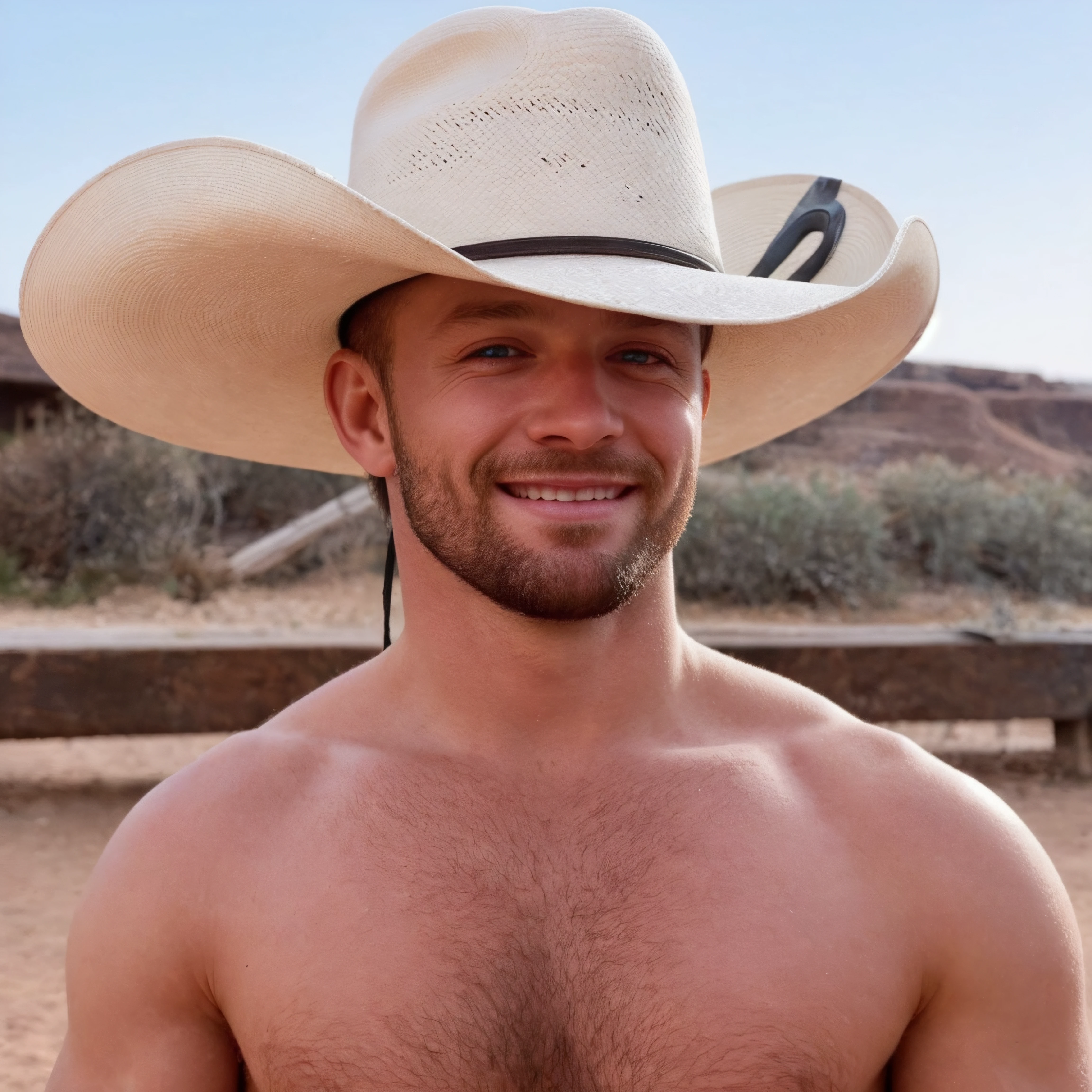 face, 1male, realistic, ultra quality, highly detailed, ultra HD, looking straight ahead, <lora:CaviarCowboy:0.6> Cowboy hat, beautiful eyes, smiling for the camera