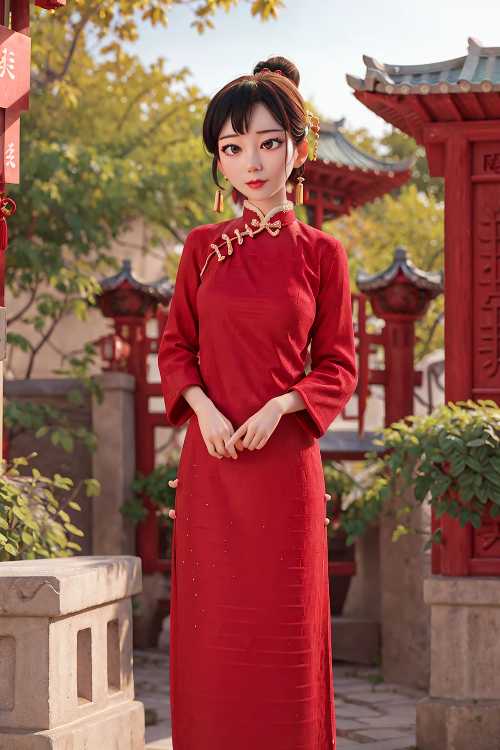 qp,<lora:QIPAO-000002:0.7>,1girl,solo,chinese style courtyard,blur background,UHD,retina,masterpiece,ccurate,anatomically correct,textured skin,super detail,high details,high quality,award winning,best quality,highres,4K,