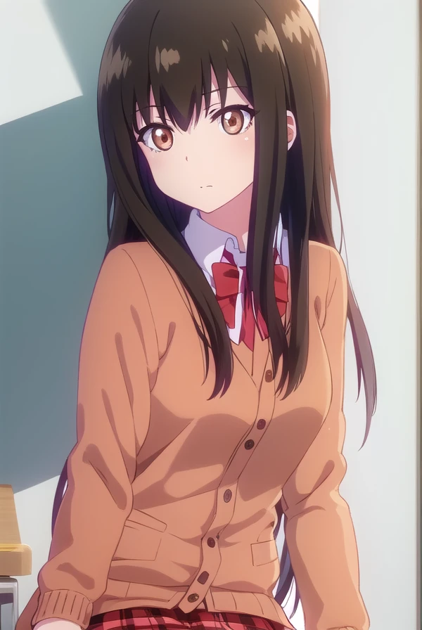 dropoutmachiko, <lora:dropout machiko s1-lora-nochekaiser:1>,
machiko, long hair, black hair, (brown eyes:1.5),
BREAK skirt, shirt, bow, school uniform, white shirt, pleated skirt, shoes, socks, bowtie, red bow, plaid, kneehighs, red skirt, plaid skirt, cardigan, black socks,
BREAK indoors, classroom,
BREAK looking at viewer, (cowboy shot:1.5),
BREAK <lyco:GoodHands-beta2:1>, (masterpiece:1.2), best quality, high resolution, unity 8k wallpaper, (illustration:0.8), (beautiful detailed eyes:1.6), extremely detailed face, perfect lighting, extremely detailed CG, (perfect hands, perfect anatomy),