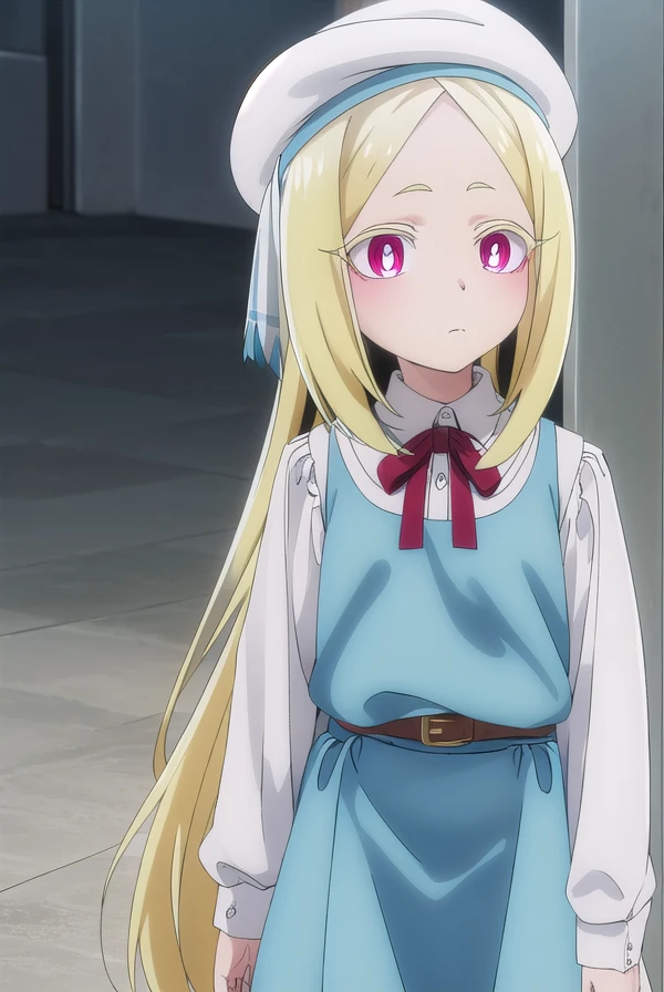 morinokorisu, <lora:morino korisu-alpha-lora-nochekaiser:1>,
morino korisu, long hair, blonde hair, (red eyes:1.3), very long hair, (bright pupils:1.5),
BREAK shirt, long sleeves, hat, dress, white shirt, pantyhose, shoes, blue dress, beret, white headwear, red footwear, mary janes, 
BREAK outdoors, city,
BREAK looking at viewer, (cowboy shot:1.5),
BREAK <lyco:GoodHands-beta2:1>, (masterpiece:1.2), best quality, high resolution, unity 8k wallpaper, (illustration:0.8), (beautiful detailed eyes:1.6), extremely detailed face, perfect lighting, extremely detailed CG, (perfect hands, perfect anatomy),