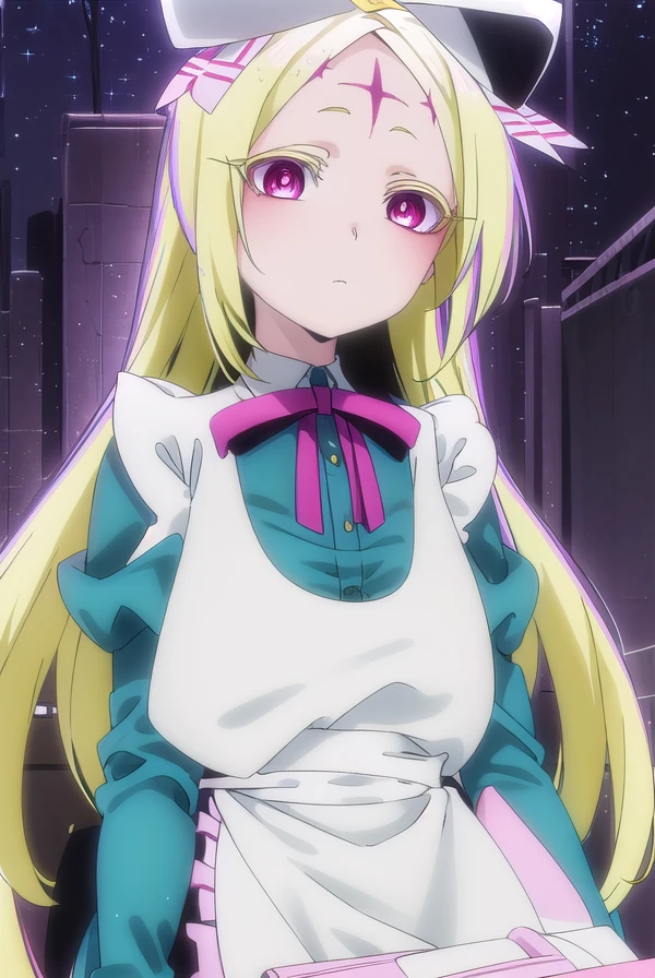 morinokorisu, <lora:morino korisu-magical girl-alpha-lora-nochekaiser:1>,
nero alice, long hair, blonde hair, (red eyes:1.3), bow, hair bow, (pink eyes:1.3), facial mark, forehead mark,
BREAK long sleeves, dress, ribbon, apron, white apron, puffy sleeves,
BREAK outdoors, city,
BREAK looking at viewer, (cowboy shot:1.5),
BREAK <lyco:GoodHands-beta2:1>, (masterpiece:1.2), best quality, high resolution, unity 8k wallpaper, (illustration:0.8), (beautiful detailed eyes:1.6), extremely detailed face, perfect lighting, extremely detailed CG, (perfect hands, perfect anatomy),