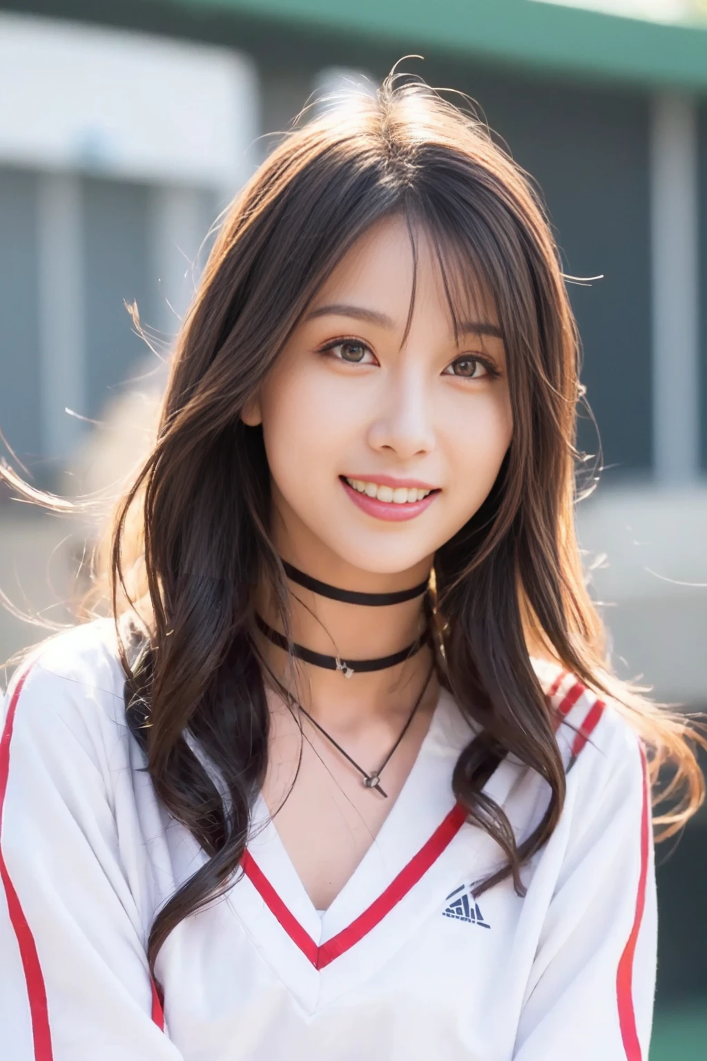 <lora:meiling_v01:0.9>,
(8k, RAW photo, best quality, masterpiece:1.2), (realistic, photo-realistic:1.37), omertosa,1girl, blurry background,city, sunlight,professional lighting, photon mapping, radiosity, physically-based rendering, backlight bokeh, blurry background,smile, mature,((black choker)), red lips, office lady ,((lights shinning on the face))
head portrait
,
sunlight, ((outdoors)) ,((light shinning on the hair))
school uniform,short jacket,bare shoulders,
((long hair)), ((floating hair)), blonde,wavy hair, glowing hair,
135mm lens,,big breast,red lips,smile