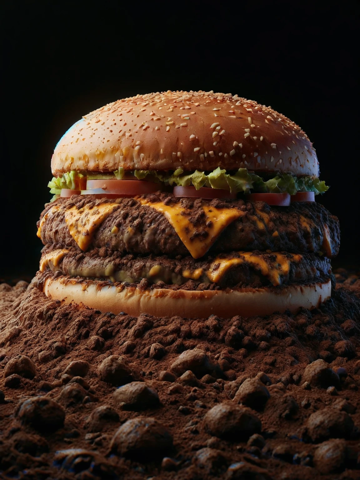 ais-buriedz cheeseburger on the table at a late night diner, highly detailed diner, neon sign, text 'Stupidity'<lora:Buried_Style_SDXL:1>