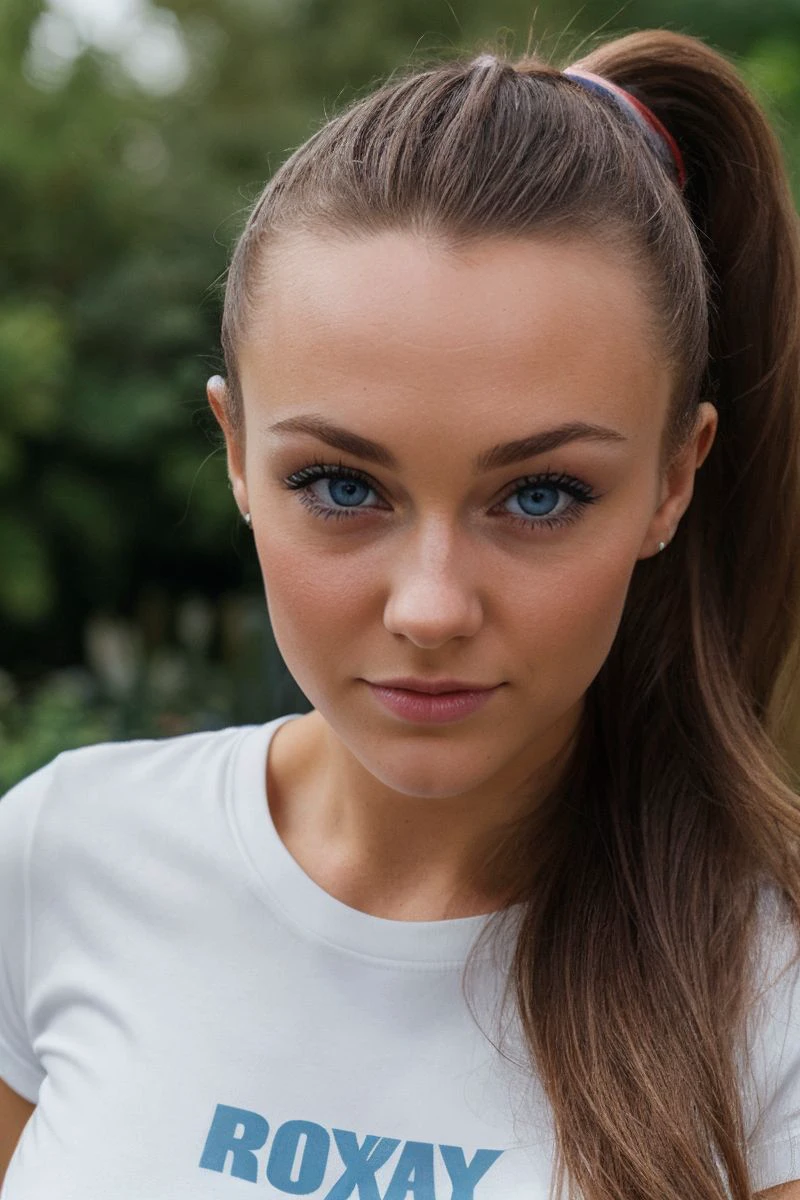 HD photo of beautiful mshn_jessipalmer2 with spacebuns hair, closeup