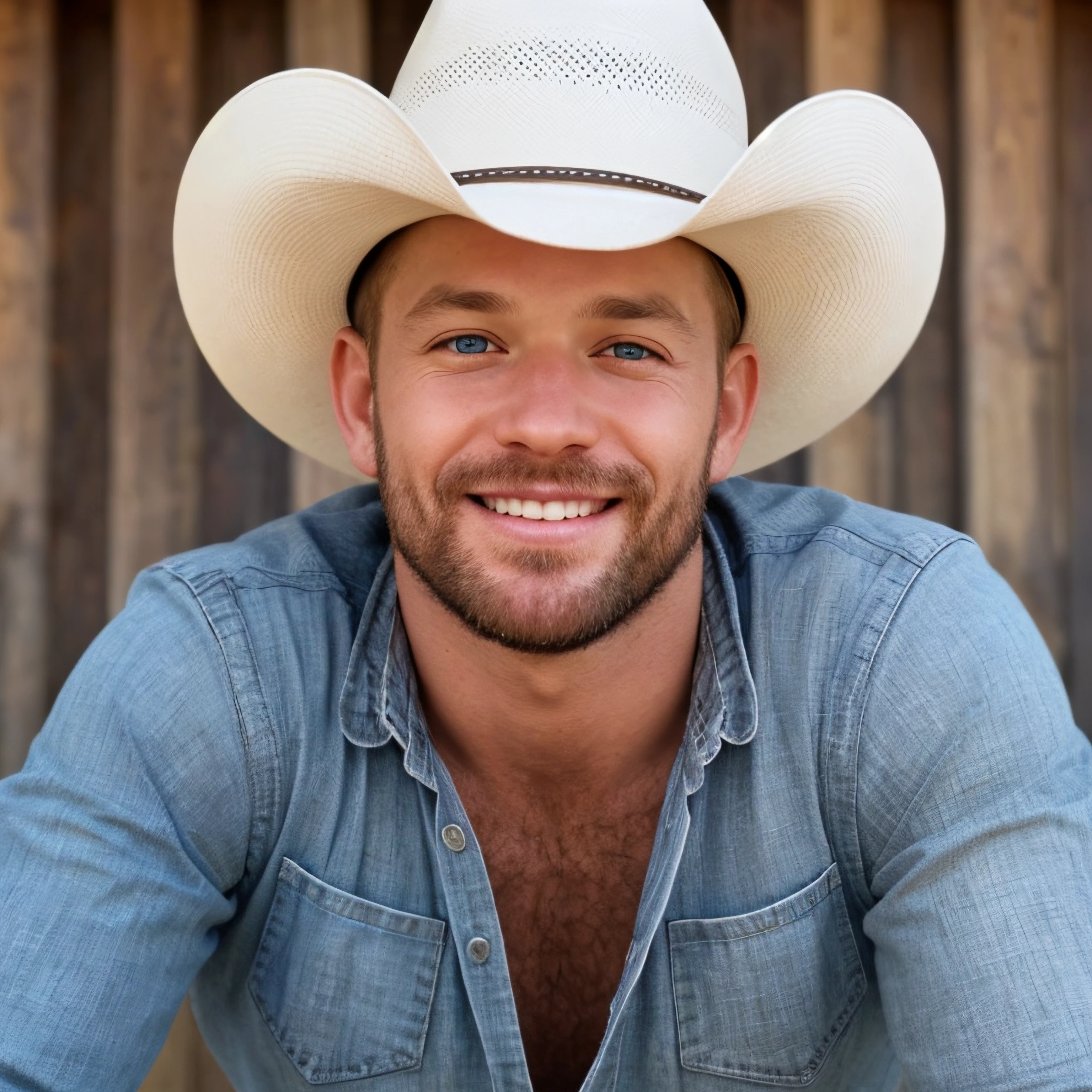 face, 1male, realistic, ultra quality, highly detailed, ultra HD, looking straight ahead, <lora:CaviarCowboy:0.5> Cowboy hat, beautiful eyes, smiling for the camera