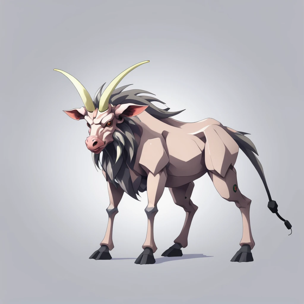 a gnu, Electric type, simple background<lora:EnvyMonXL02_MiddleForm:1>