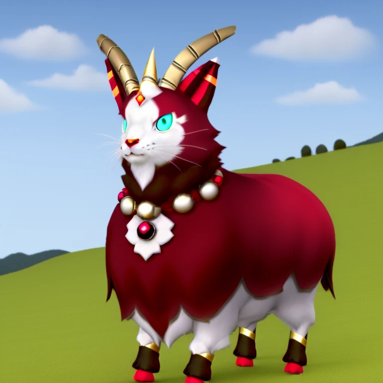 <lora:pal:0.65> style of palworld, solo, best_quality, a cat AND goat