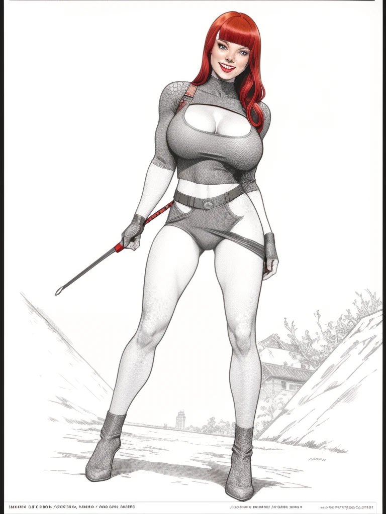 glamour shot of comic woman modeling , MJ_watson, redhead ((bangs)), long red hair, freckles, big green eyes, (((huge breasts))), model a woman with red hair and a spider - man shirt, NSFW posing for a picture in front of a building with a glass window superhero proportions, epic body, crop top, perfect teeth, great smile. <lora:MJ_watson:0.7> alluring lighting, Marvel . graphic illustration, comic art, graphic novel art, vibrant, highly detailed. Beauty focused, make-up, lighting, seductive