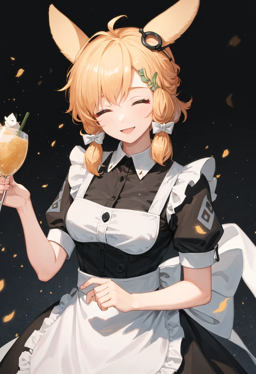 best quality, masterpiece, highres, solo, {kroos_arknights:0.90}, {maid:1.40}, {long maid dress:1.15}