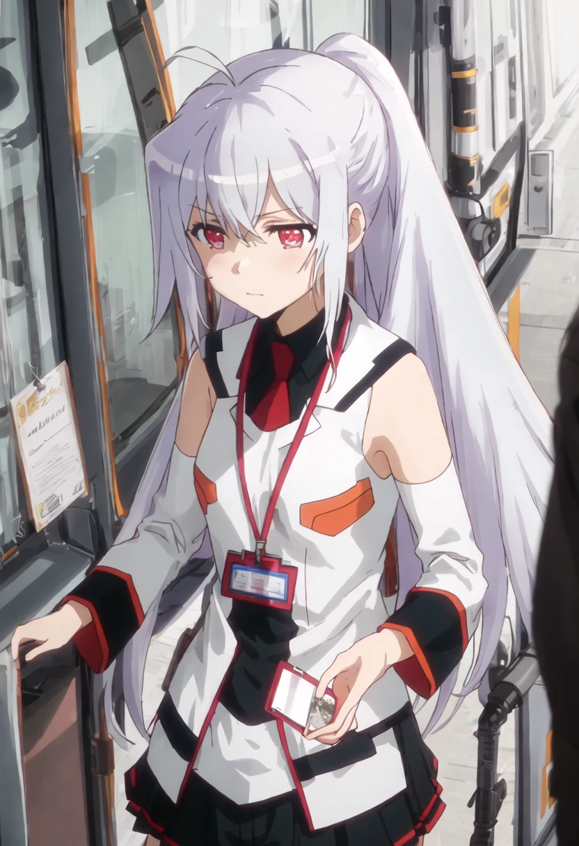 {safe:1.10}, best quality, masterpiece, highres, solo, {isla_plasticmemories:0.90}, sitting, sitting on chair, chair, cowboy_shot, looking at viewer
