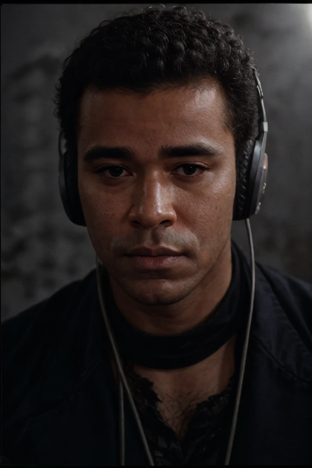 analog film photo solo, tstyle, realistic, ((vintage photo)), (((man:1.5), (male:1.5), person, 1boy, african man)), (((dark skin))), (((disgust):1.2)), (((technician outfit:1.3))), ((subterranean crystal palace)), ((wearing headphones)), high detailed, (cinematic shot:1.3), PA7_Human-Likeness, (PA7_Photo-BW:1.2), 8k, clear facial features, pastel themed colorgrade, in style of Tesh, <lora:PAseer-SD15-LCM Quick:1> <lora:picxer_real:.5> <lora:ReaLora:.2> skin <lora:TStyle_-_Photography_Style:.4>  <lora:[US]_-_Greg_Morris:1> gregmorris  . faded film, desaturated, 35mm photo, grainy, vignette, vintage, Kodachrome, Lomography, stained, highly detailed, found footage