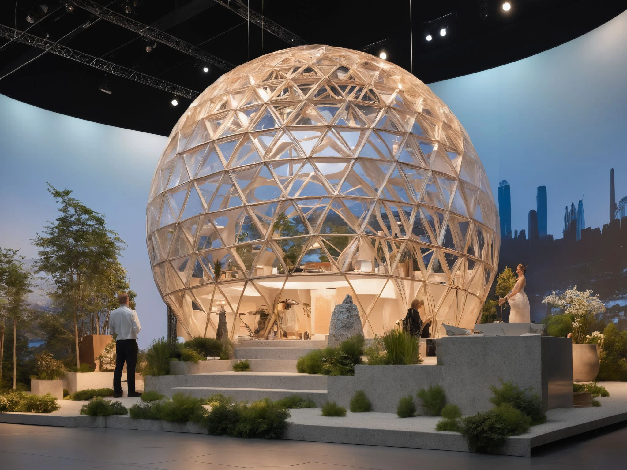 <lora:JJsExhibition_Stand_XL:.7> ,((Exhibition Stand)), building,masterpiece , best quality, RAW photo, subject, 8k uhd, dslr, soft lighting, high quality, film grain, Fujifilm XT3, indoors,  scenery,t, real world location,, enough detail, high resolution, 8k, HD, super realistic, Photorealistic, highly detailed,